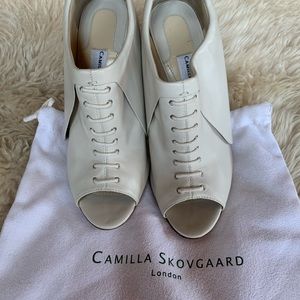RARE Camilla Skovgaard White Leather Heels